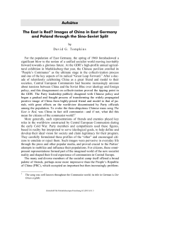 Aufs&auml;tze The East is Red? Images of China in East Germany and