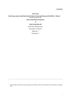 27.03.2014 Final Terms Erste Group Asset Linked Note linked to