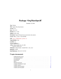 Package `OrgMassSpecR`