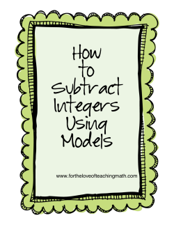 How to Subtract Integers Using Models