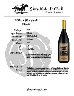 2010 El Dorado 100% Petite Sirah 131 Cases 14.5% 3.78 0.62g