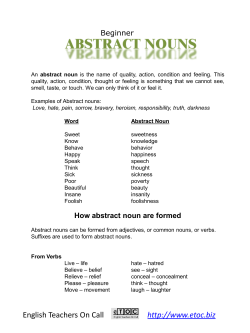 How abstract noun are formed