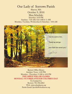 October 9, 2016 - Our Lady of Sorrows Parish | Sharon, MA