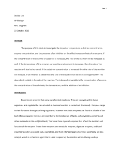 Lee 1 Jessica Lee AP Biology Mrs. Kingston 23 October