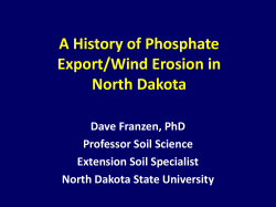 A History of Phosphate Export/Wind Erosion in North Dakota