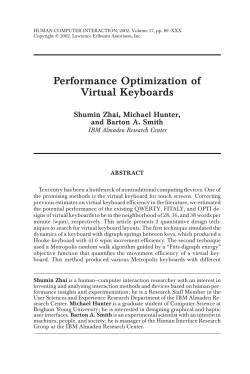 Performance Optimization of Virtual Keyboards