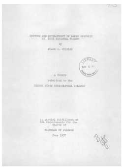 History and development of Lakes District Mt. Hood National Forest