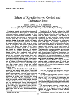 Effects of Kwashiorkor on Cortical and Trabecular Bone