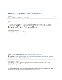 The Concept of Sustainable Development in the European Union