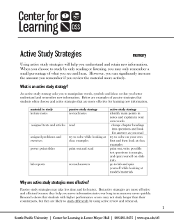 Active Study Strategies - Seattle Pacific University