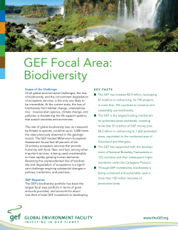 GEF Focal Area: Biodiversity - Global Environment Facility