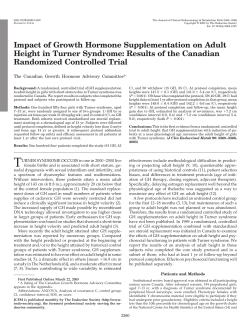 Impact of Growth Hormone Supplementation on Adult Height in