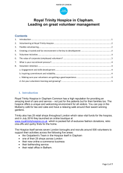 Royal Trinity Hospice in Clapham. Leading on