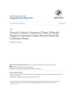 Toward a Unitary Commerce Clause: What the Negative Commerce