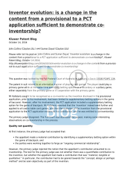 Inventor evolution: is a change in the content