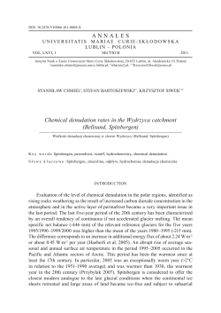 Chemical denudation rates in the Wydrzyca catchment