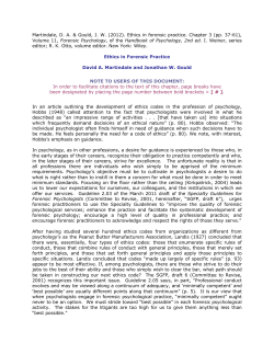 Ethics in Forensic Practice - Charlotte Psychotherapy Counseling