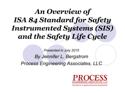 An Overview of ISA 84 Standard for Safety Instrumented Systems (SIS)