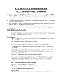 2014 DIRTcar Late Model Rules