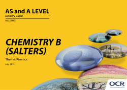 OCR AS and A Level Chemistry B Delivery Guide