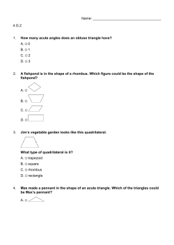 4.G.2 1. How many acute angles does an obtuse triangle have?