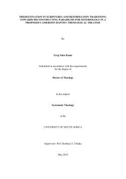 predestination in scriptures and reformation traditions