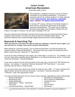 American Revolution - Greenwood Public Library