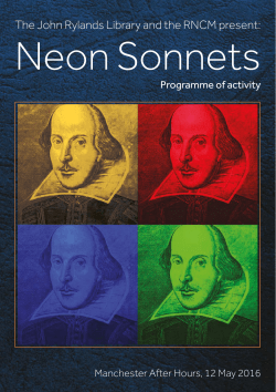 Neon Sonnets - The Royal Northern College of Music
