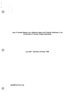 Sabl, J. Use of Canada balsam as a selective agent and possible