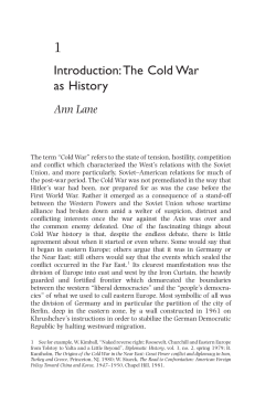 Introduction:The Cold War as History