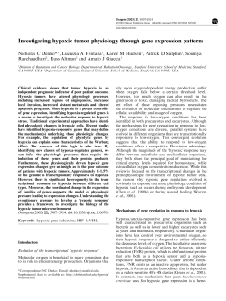Investigating hypoxic tumor physiology through gene