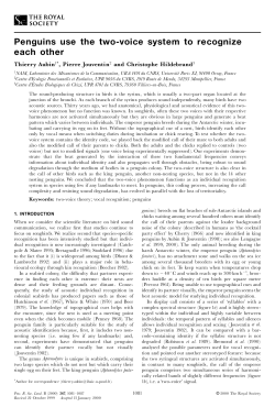 Aubin T., Jouventin P., Hildebrand C. (2000) Penguins use the two