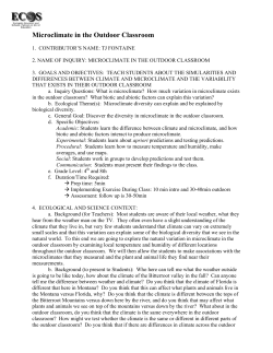 Microclimate in the Outdoor Classroom