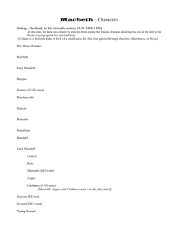 Macbeth Character List and Vocabulary
