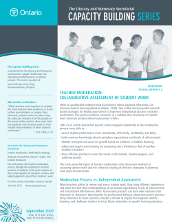 Teacher Moderation - Ministry of Education