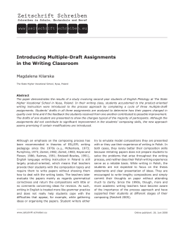 Introducing Multiple-Draft Assignments in the Writing Classroom