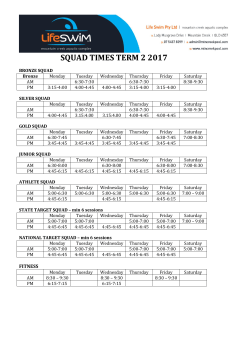 SQUAD TIMES TERM 2 2017