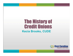 The History of Credit Unions