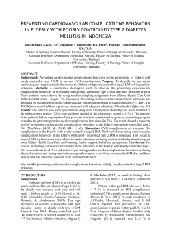 preventing cardiovascular complications behaviors in elderly with