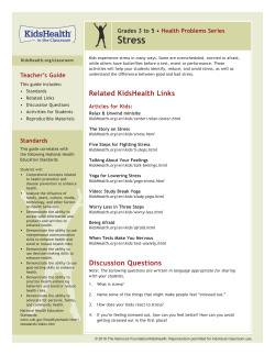 Teacher`s Guide: Stress (Grades 3 to 5)