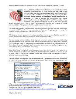 USDA REVISES RECOMMENDED COOKING TEMPERTURES FOR
