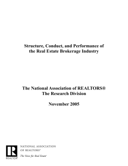 Structure, Conduct, and Performance of the Real Estate Brokerage