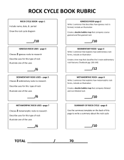rock cycle book rubric