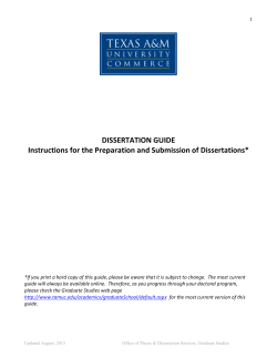 DISSERTATION GUIDE Instructions for the Preparation and