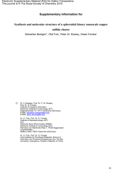 Supplementary Information for Synthesis and molecular structure of