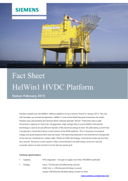 Fact Sheet: HelWin1 HVDC Platform