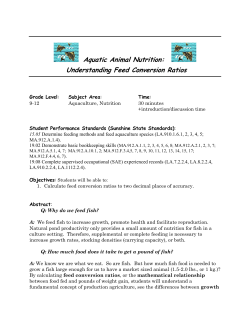Aquatic Animal Nutrition: Understanding Feed Conversion Ratios