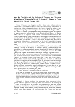On the Condition of the Colonized Woman: the Nervous Conditions