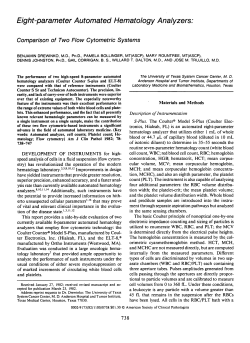 Eight-parameter Automated Hematology Analyzers: