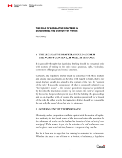The role of legislative draftsmen in